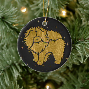 SPARKLY THANG - ROUGH Chow faux metallic  ornament