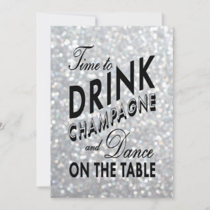 Sparkly Time to Drink Champagne Corporate Invite