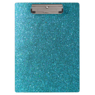 Sparkly Turquoise Blue Glitter Teachers Classroom Clipboard