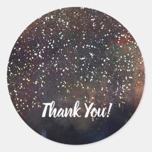 Sparkly Watercolor Earthy Rustic Modern Glam Party Classic Round Sticker