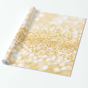 Sparkly White And Gold Glitter Wrapping Paper