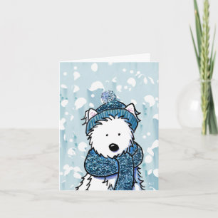 Sparkly Winter Westie Card