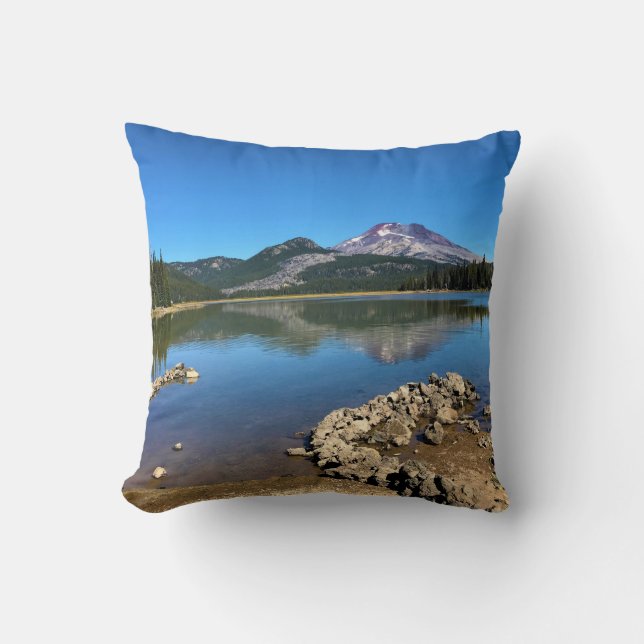Sparks Lake, Bend, Oregon Throw Pillow (Front)