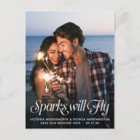 Sparks Will Fly Typography Wedding Save the Date