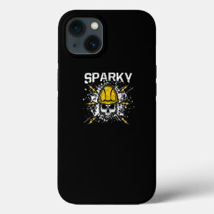 Sparky Grounded Voltage Electrician Lineman Skull iPhone 13 Case