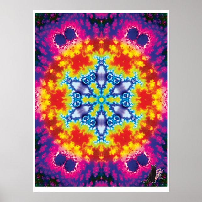 Sparky Kinetic Collage Kaleidoscope Poster (Front)