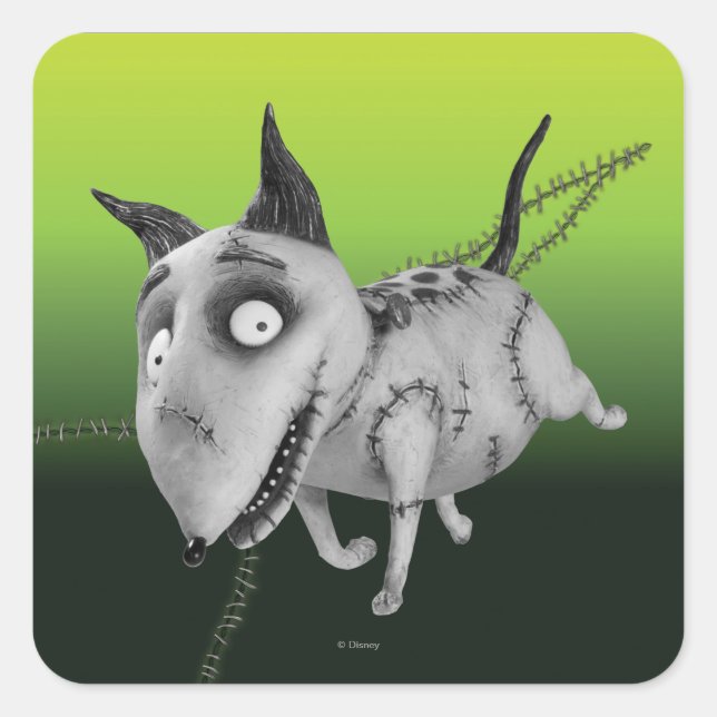 Sparky Running Square Sticker (Front)