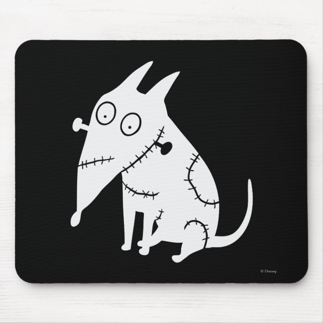 Sparky Sitting White Mouse Pad (Front)