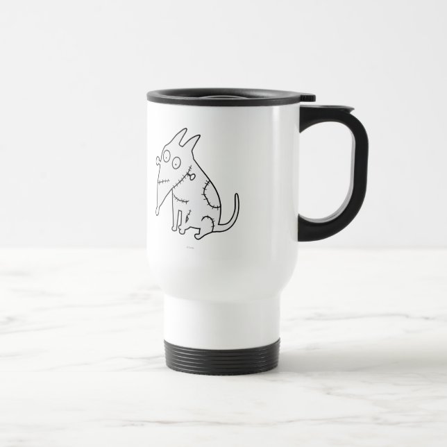 Sparky Sitting White Travel Mug (Right)