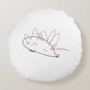 Sparky the Scruffy Hedgehog - Hand Drawn Kid's Round Pillow