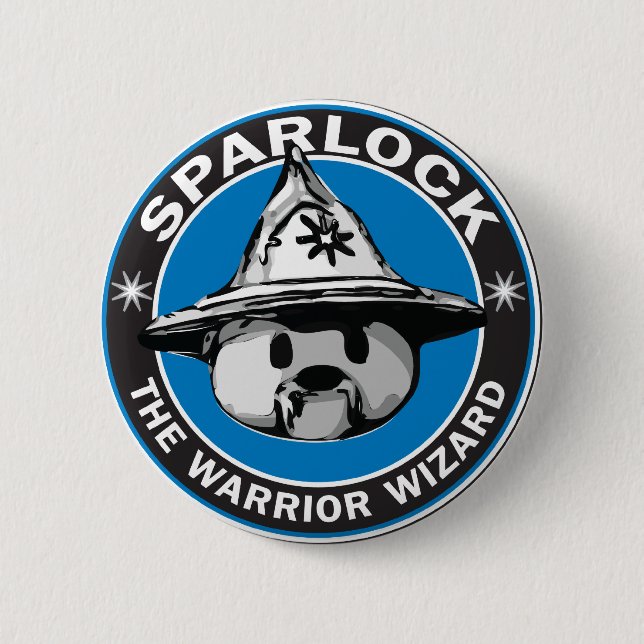 Sparlock the Warrior Wizard 2 Inch Round Button (Front)