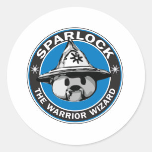 Sparlock the Warrior Wizard Classic Round Sticker