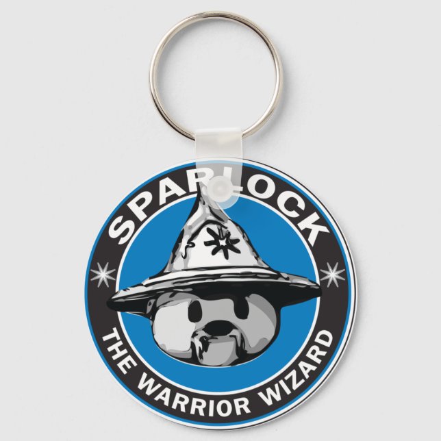 Sparlock the Warrior Wizard Keychain (Front)