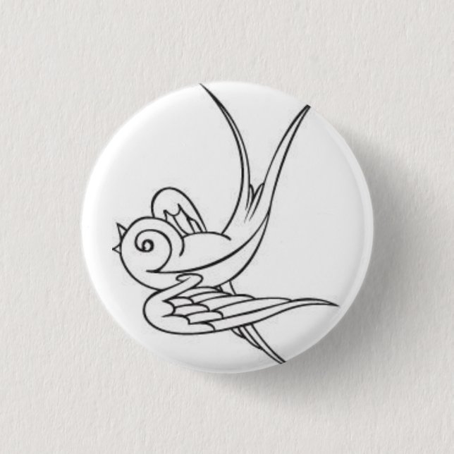 sparrow 1 inch round button (Front)