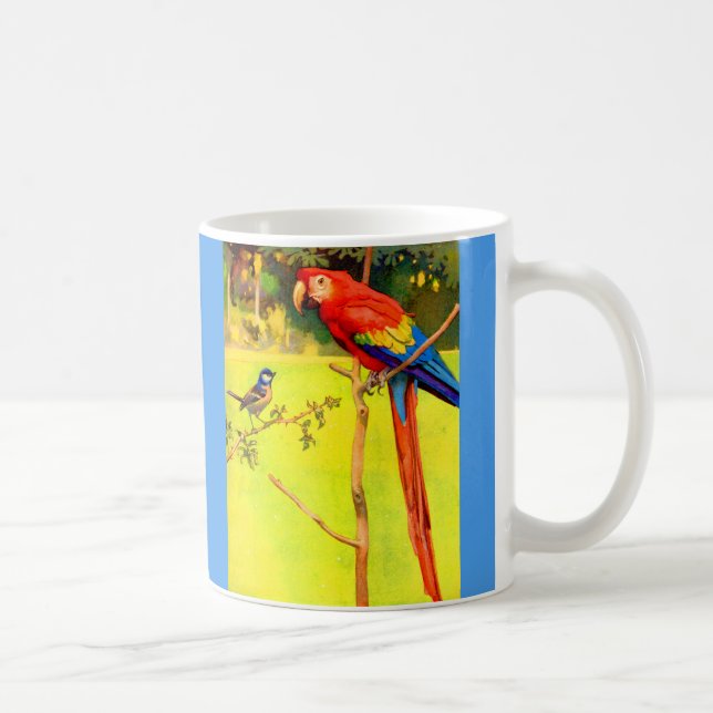 sparrow and parrot coffee mug (Right)