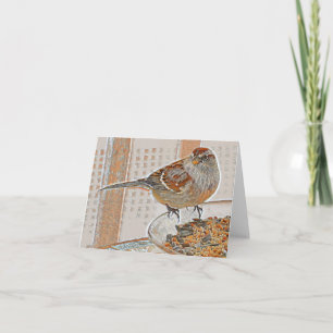 Sparrow and Seed - Blank Greeting Card