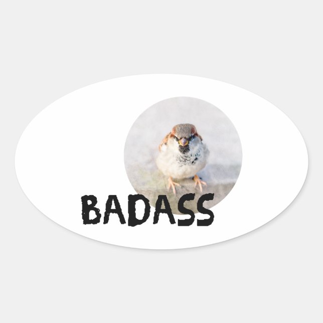 Sparrow - Badass Oval Sticker (Front)