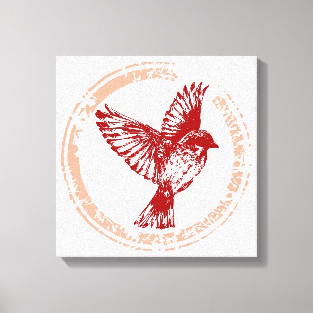 Sparrow bird canvas print (Front)