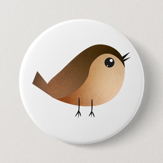 Sparrow Bird Cartoon   3 Inch Round Button (Front)