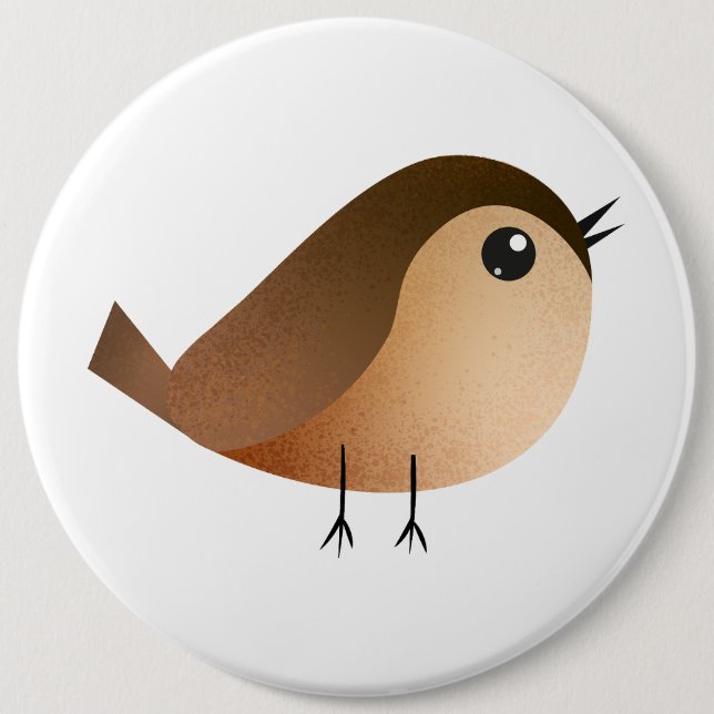 Sparrow Bird Cartoon  6 Inch Round Button (Front)