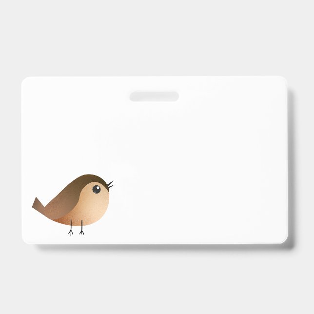 Sparrow Bird Cartoon  Badge (Front)