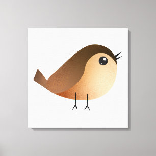 Sparrow Bird Cartoon Canvas Print