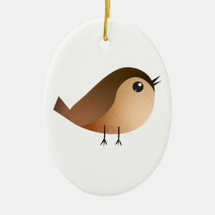Sparrow Bird Cartoon Ceramic Ornament