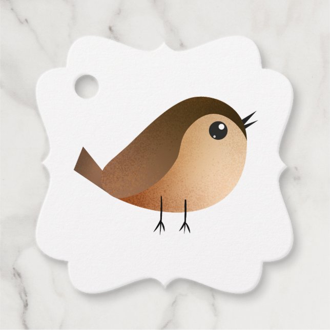 Sparrow Bird Cartoon  Favour Tags (Front)