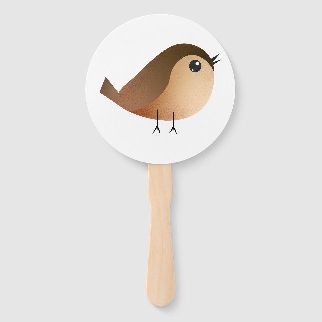 Sparrow Bird Cartoon  Hand Fan (Front)