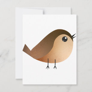 Sparrow Bird Cartoon Holiday Card