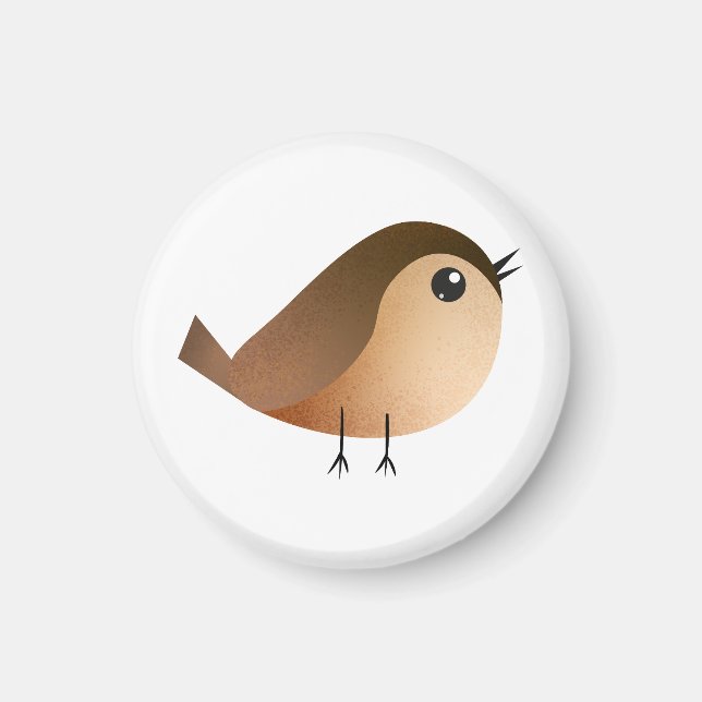 Sparrow Bird Cartoon Magnet (Front)