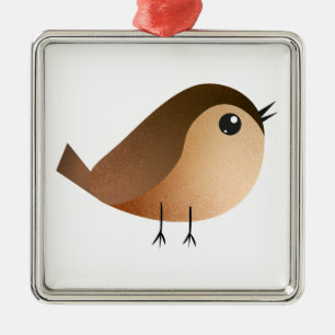 Sparrow Bird Cartoon Metal Ornament