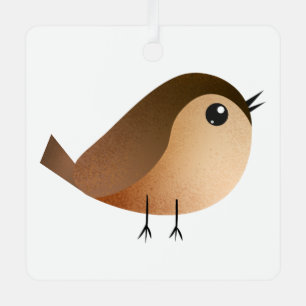 Sparrow Bird Cartoon Metal Ornament