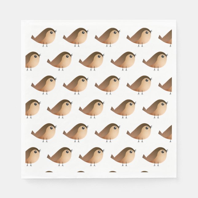Sparrow Bird Cartoon  Napkin (Front)