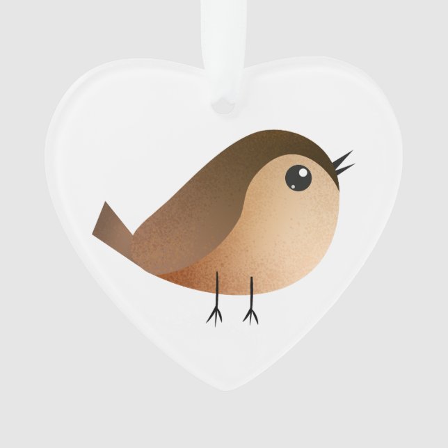 Sparrow Bird Cartoon  Ornament (Front)