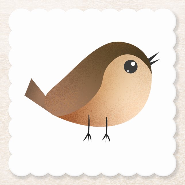 Sparrow Bird Cartoon    Paper Coaster (Front)