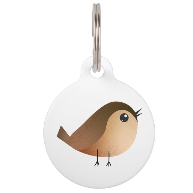 Sparrow Bird Cartoon  Pet Tag (Front)