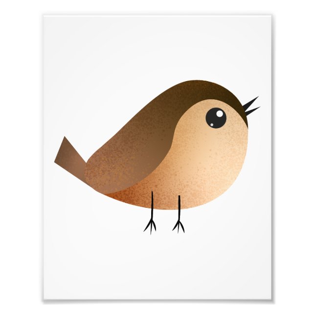 Sparrow Bird Cartoon  Photo Print (Front)