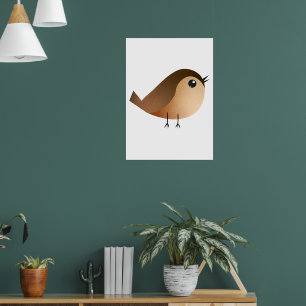 Sparrow Bird Cartoon  Poster