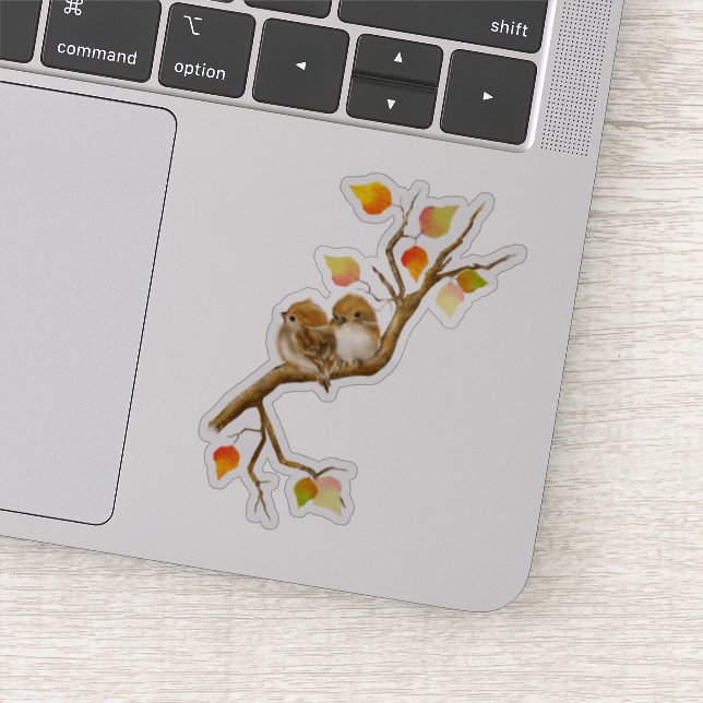 Sparrow Birds Custom-Cut Vinyl Stickers (Detail)
