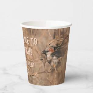 Sparrow Birds Funny Birdwatcher Retirement Party Paper Cups