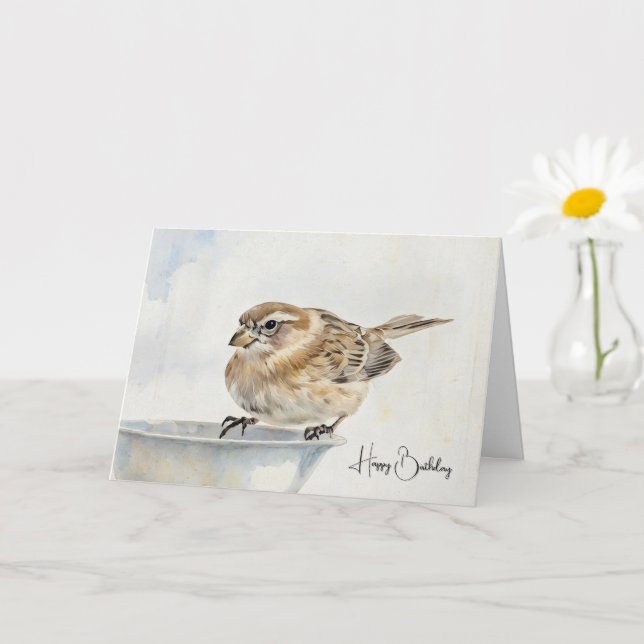 Sparrow - Carte Anniversaire (Petite plante)
