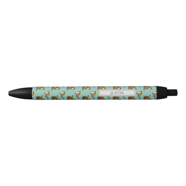Sparrow Chocolate Egg Happy Easter | Personalize Black Ink Pen (Front)