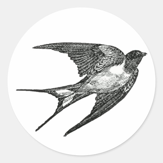 sparrow classic round sticker (Front)