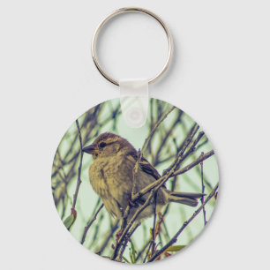 Sparrow in Tree Keychain