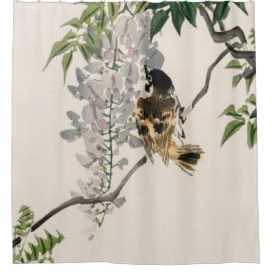 Sparrow on a branch by Kōno Bairei