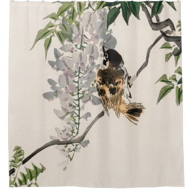 Sparrow on a branch by Kōno Bairei (Front)