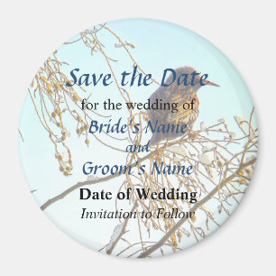 Sparrow on a Winter Branch Save the Date Magnet