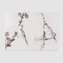 SPARROW ON BRANCH Tissue Paper