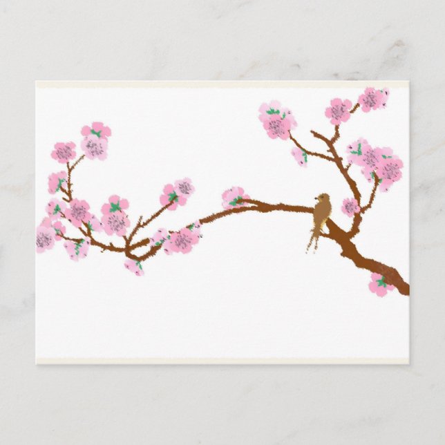 Sparrow on Tree 4 - Postcard (Front)